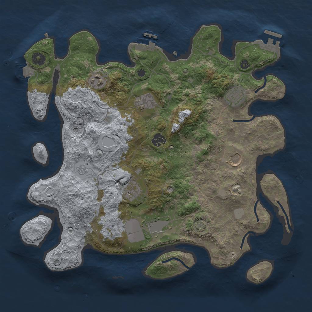 Rust Map: Procedural Map, Size: 3500, Seed: 18327, 15 Monuments