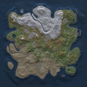 Thumbnail Rust Map: Procedural Map, Size: 3500, Seed: 84226908, 12 Monuments