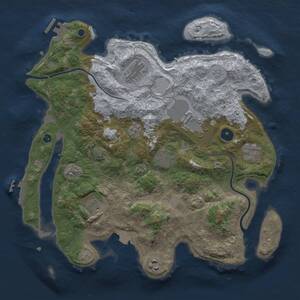 Thumbnail Rust Map: Procedural Map, Size: 3600, Seed: 600, 13 Monuments
