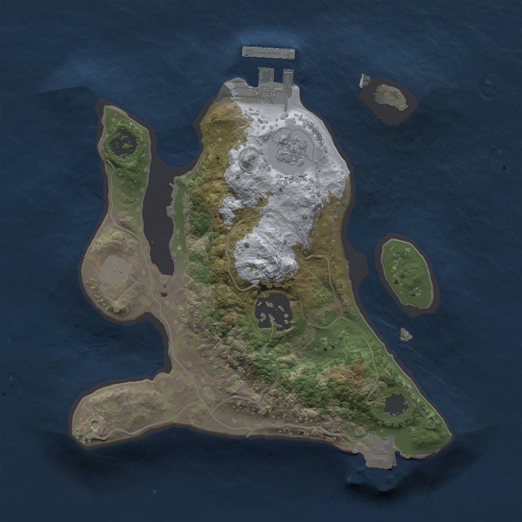 Rust Map: Procedural Map, Size: 2000, Seed: 1407137143, 6 Monuments