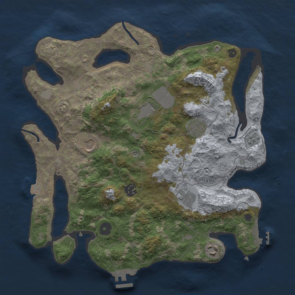 Rust Map: Procedural Map, Size: 3500, Seed: 310210344, 15 Monuments