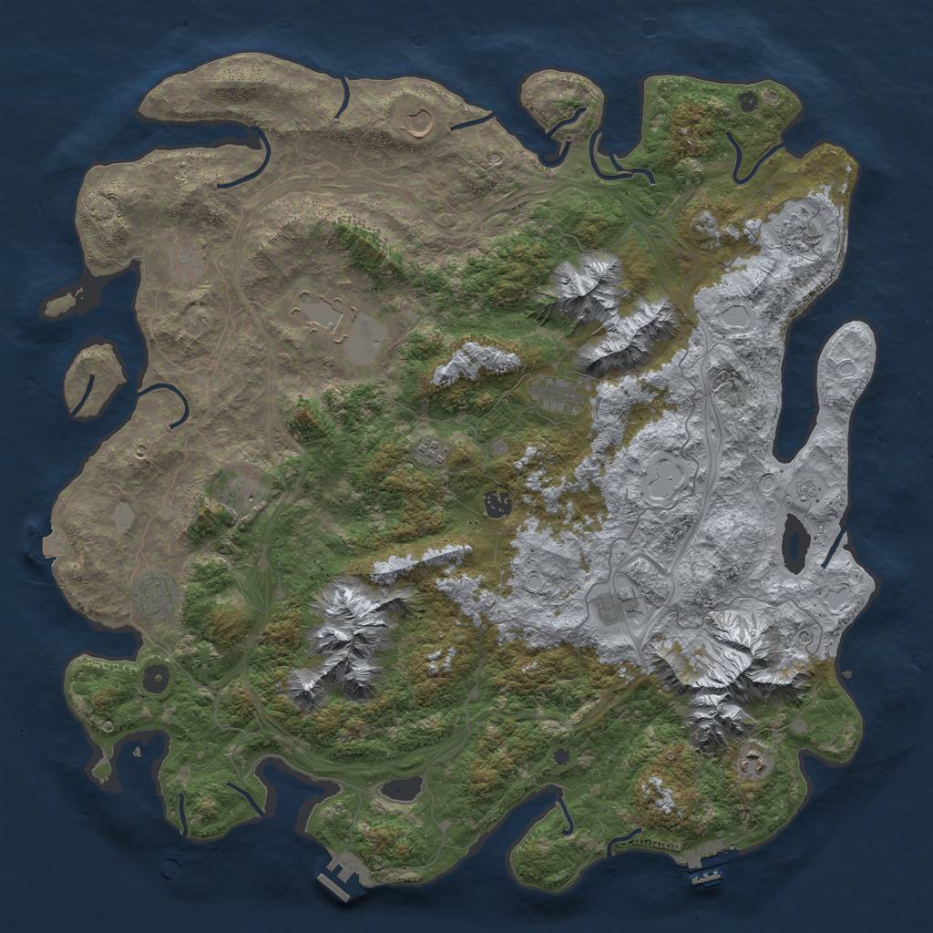 Rust Map: Procedural Map, Size: 5000, Seed: 192176428, 19 Monuments