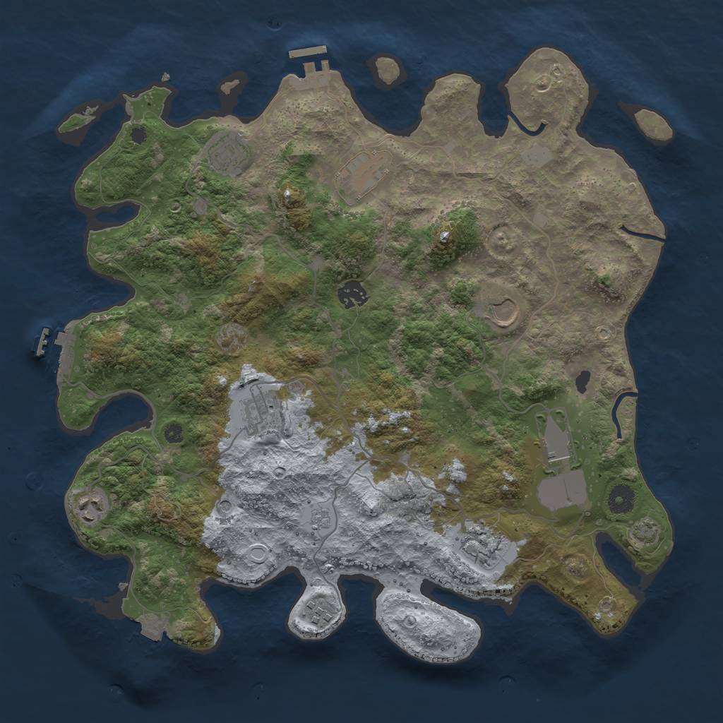 Rust Map: Procedural Map, Size: 3850, Seed: 2617311, 17 Monuments