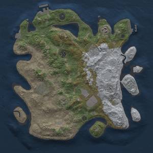 Thumbnail Rust Map: Procedural Map, Size: 3500, Seed: 705489028, 15 Monuments