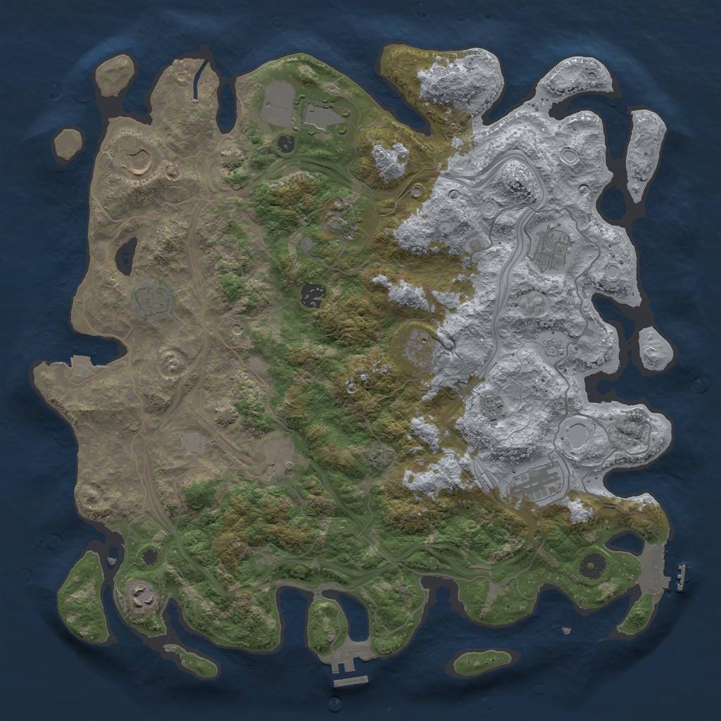 Rust Map: Procedural Map, Size: 4250, Seed: 1145144093, 19 Monuments