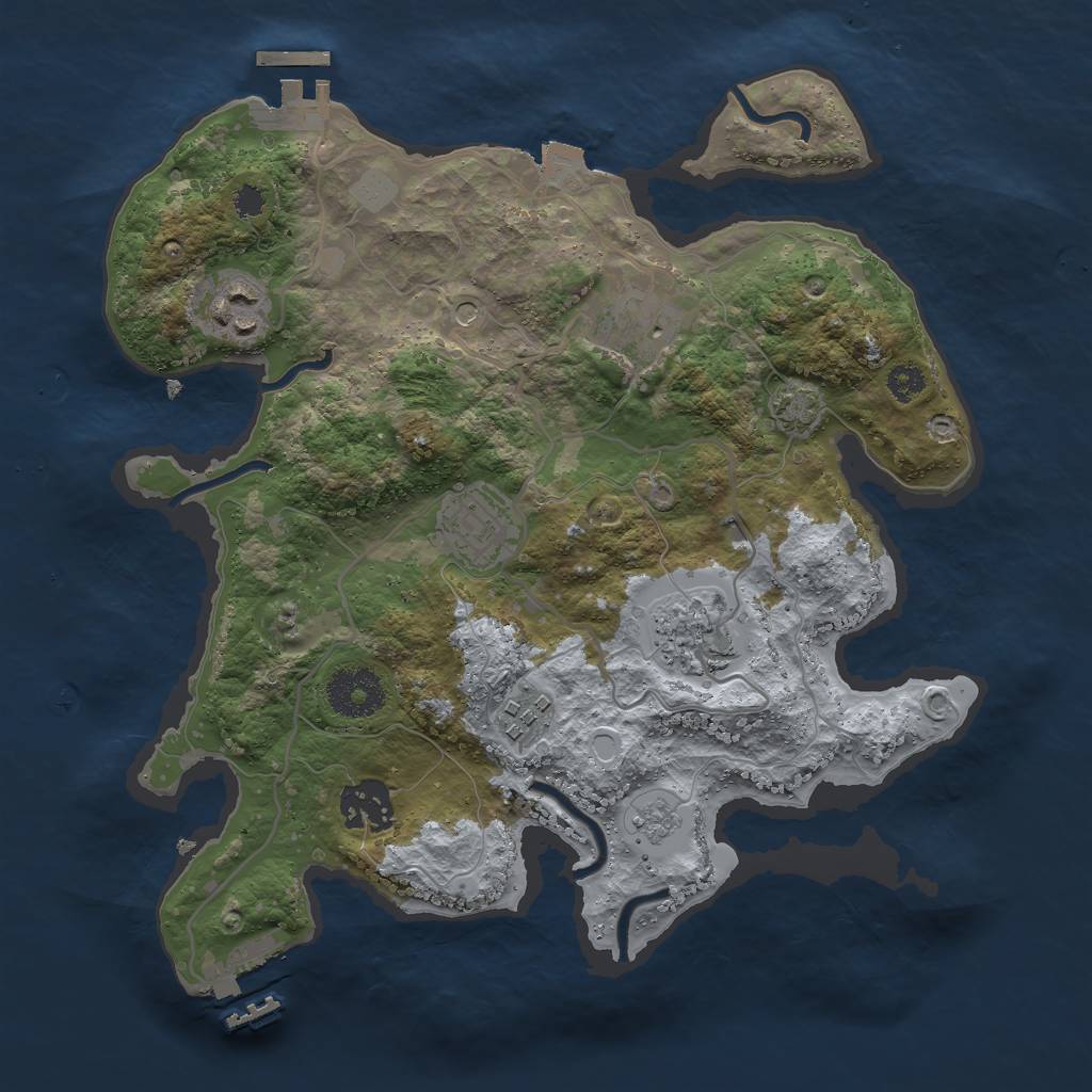 Rust Map: Procedural Map, Size: 3000, Seed: 6847203, 14 Monuments