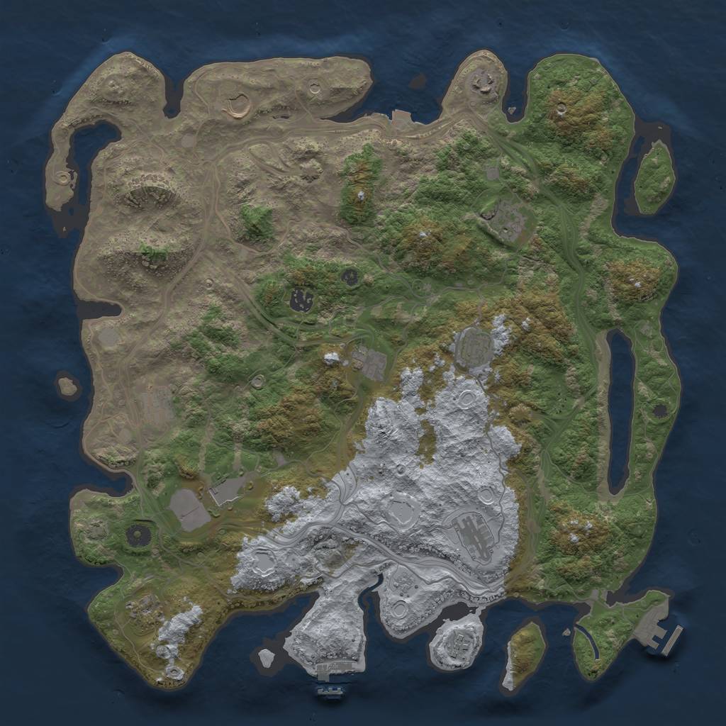 Rust Map: Procedural Map, Size: 4500, Seed: 846525264, 19 Monuments