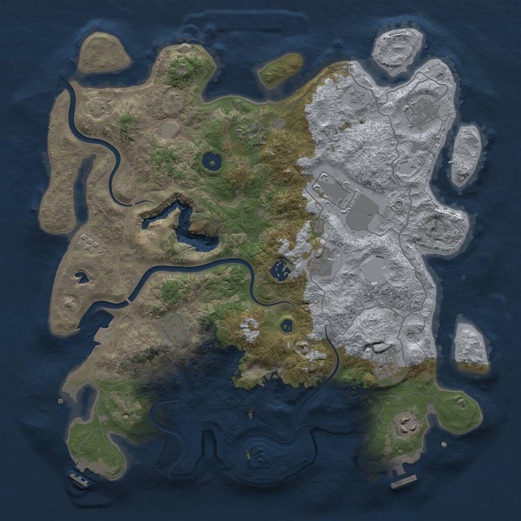 Rust Map: Procedural Map, Size: 4000, Seed: 210491484, 17 Monuments