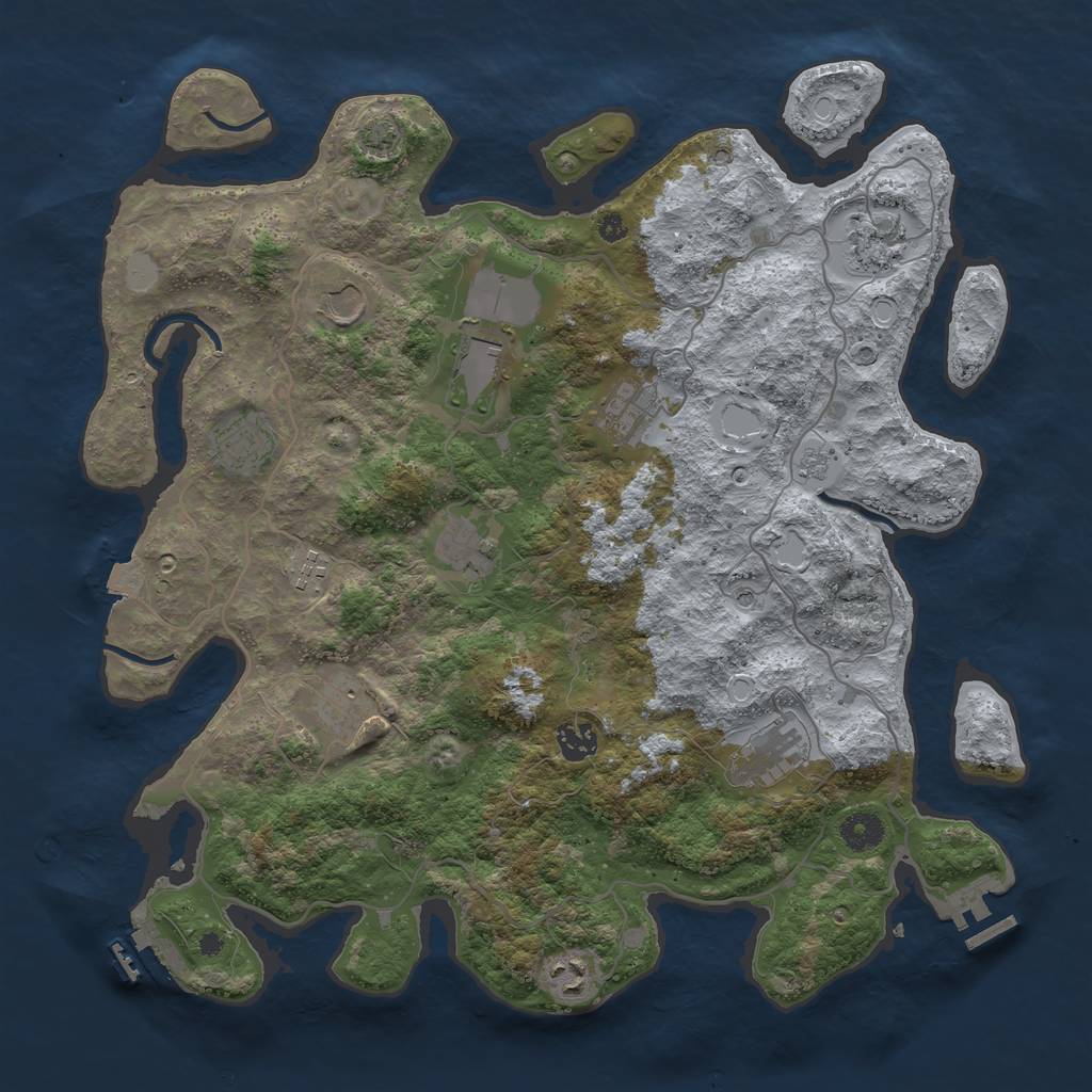 Rust Map: Procedural Map, Size: 4000, Seed: 210491484, 19 Monuments