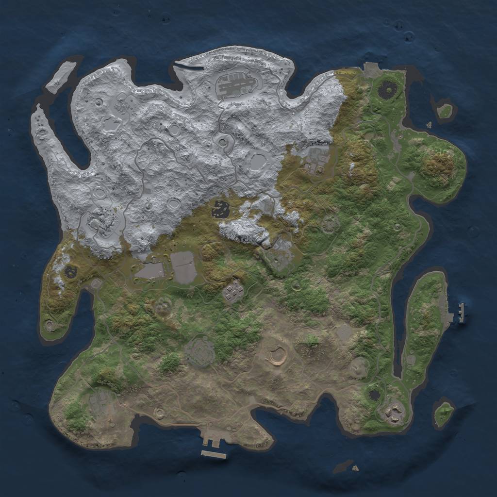 Rust Map: Procedural Map, Size: 4000, Seed: 414283038, 19 Monuments