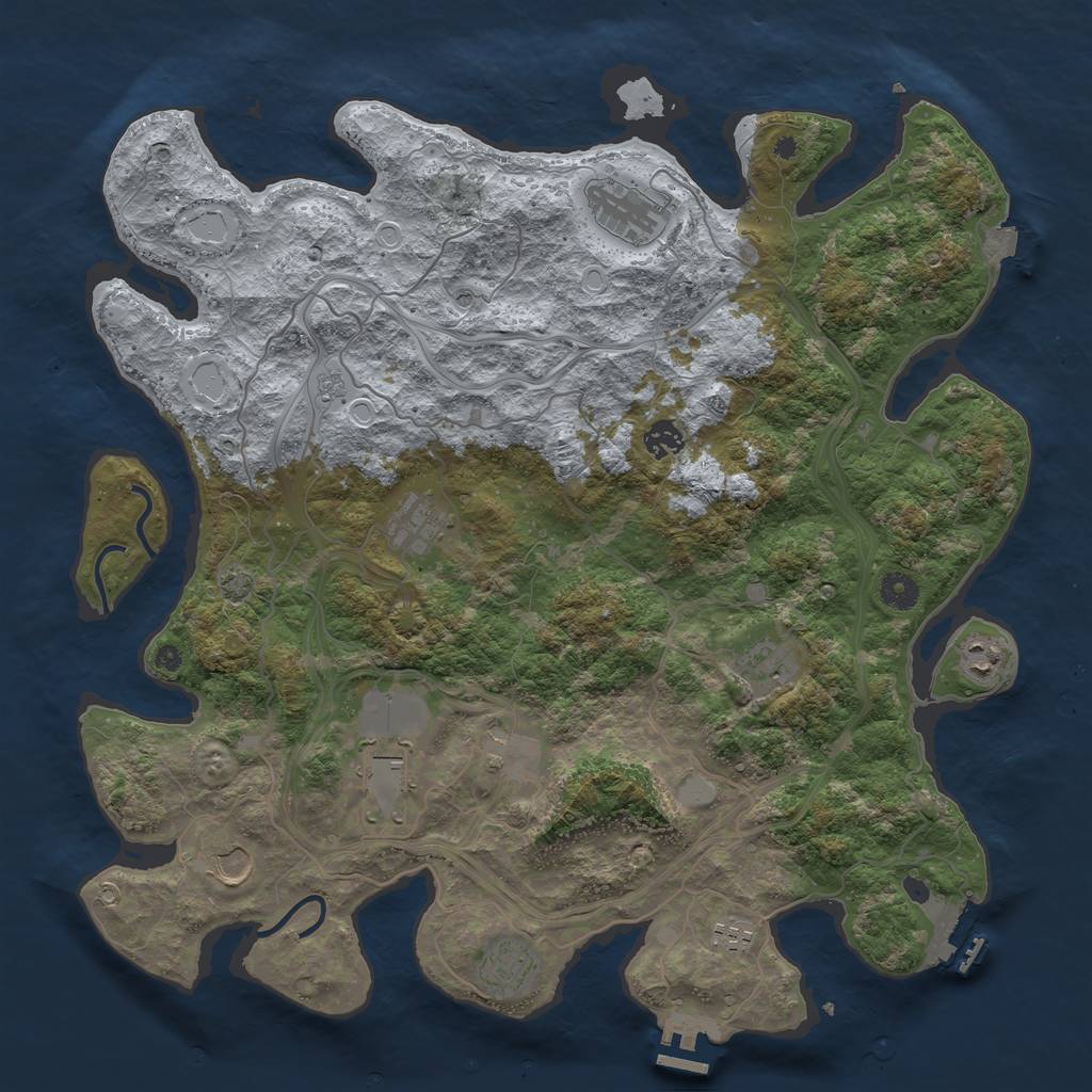 Rust Map: Procedural Map, Size: 4250, Seed: 8606, 18 Monuments