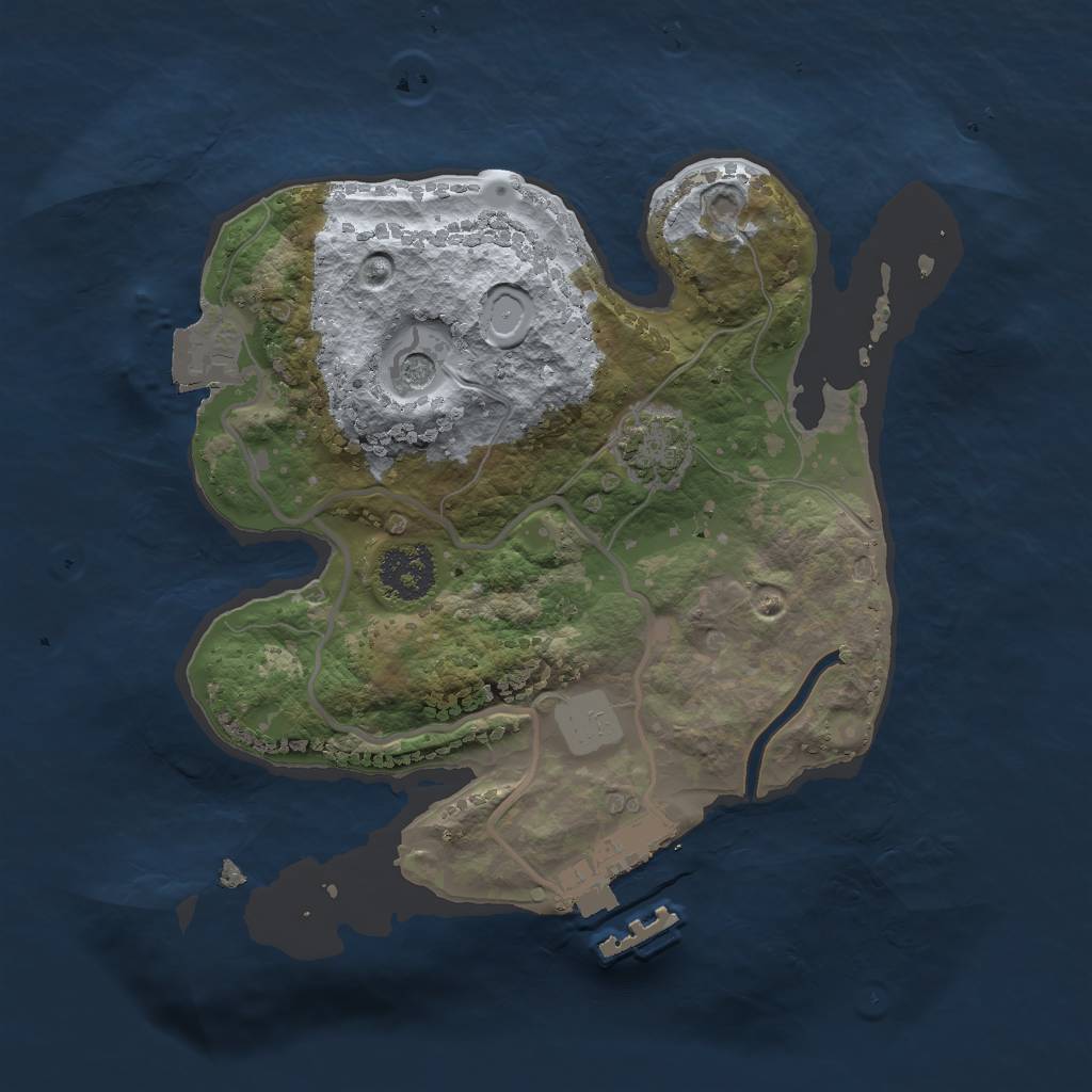 Rust Map: Procedural Map, Size: 2000, Seed: 1412120123, 6 Monuments