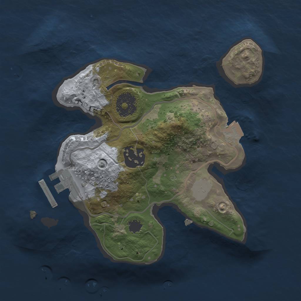 Rust Map: Procedural Map, Size: 2000, Seed: 1479843377, 5 Monuments