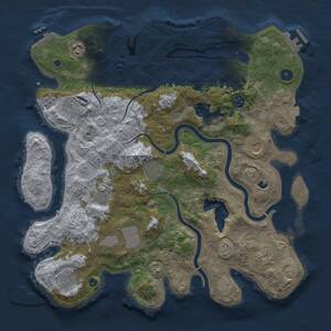 Thumbnail Rust Map: Procedural Map, Size: 4000, Seed: 1725731374, 16 Monuments