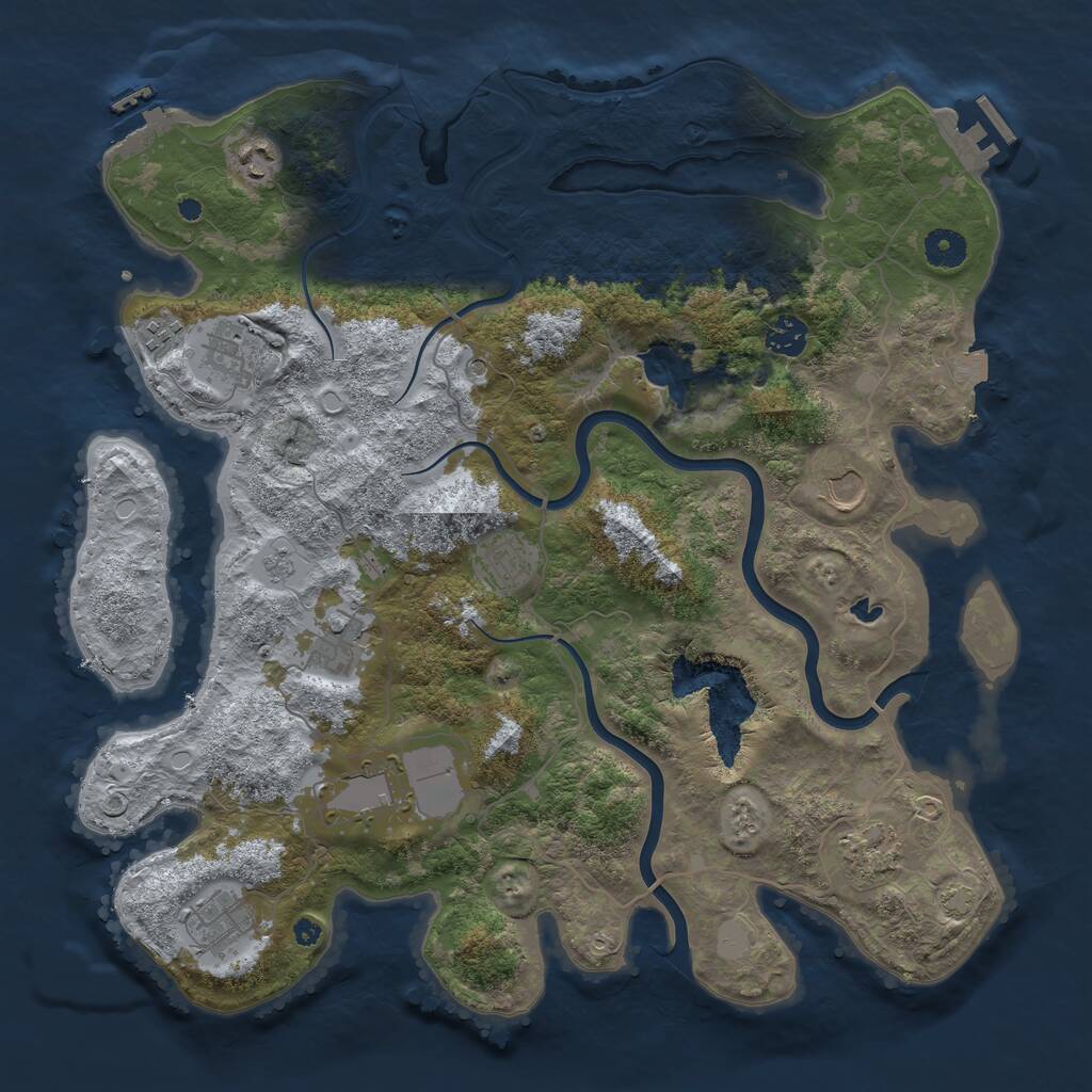 Rust Map: Procedural Map, Size: 4000, Seed: 1725731374, 16 Monuments