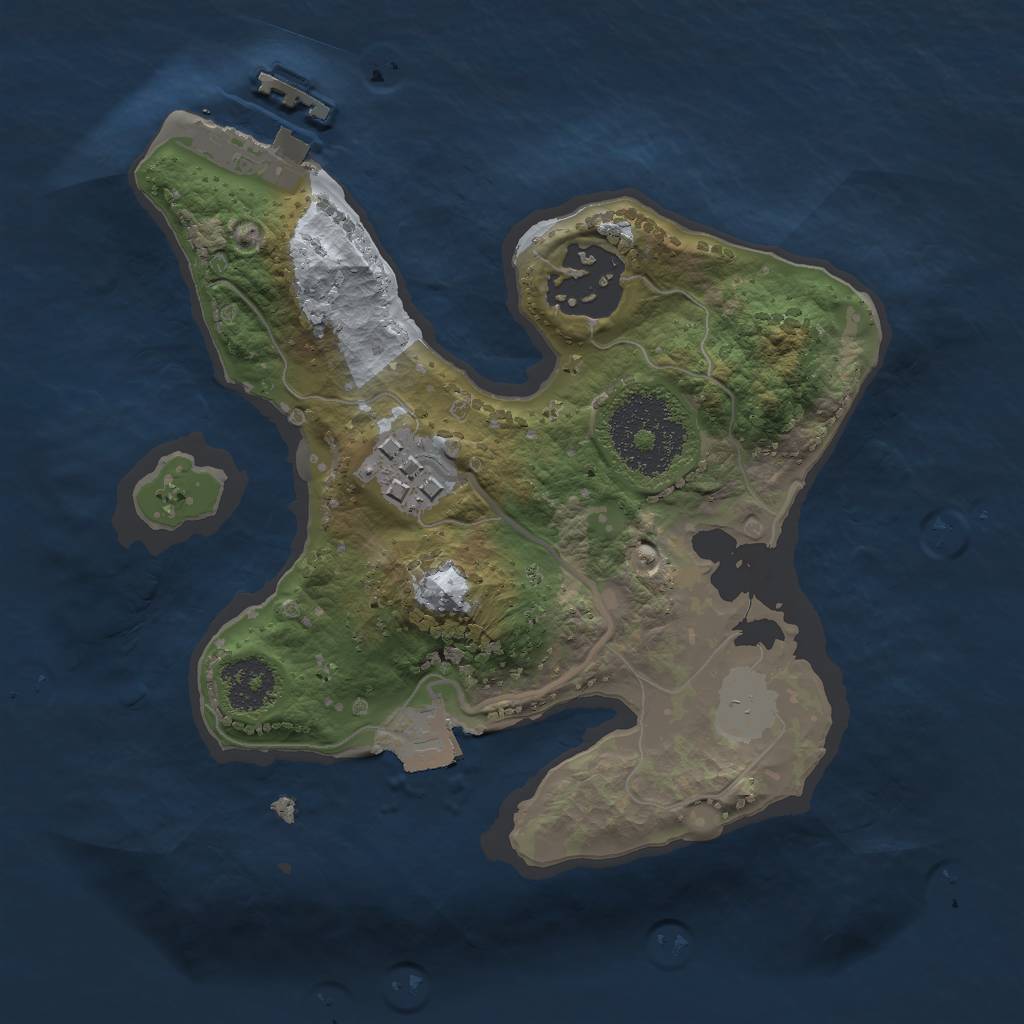 Rust Map: Procedural Map, Size: 2000, Seed: 1412123123, 6 Monuments