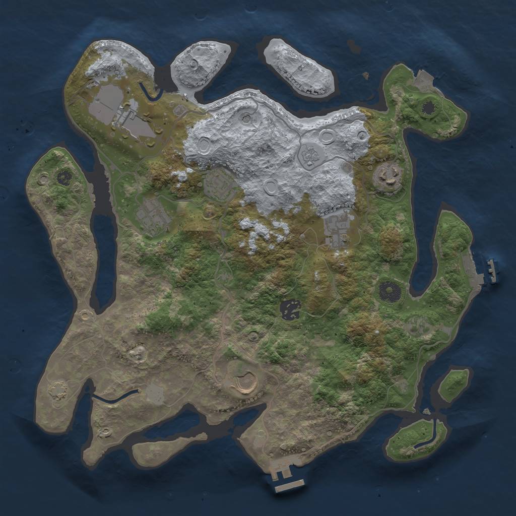 Rust Map: Procedural Map, Size: 3500, Seed: 2014044332, 15 Monuments