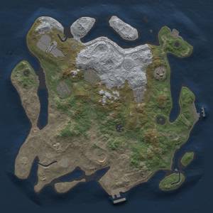 Thumbnail Rust Map: Procedural Map, Size: 3500, Seed: 2014044332, 15 Monuments