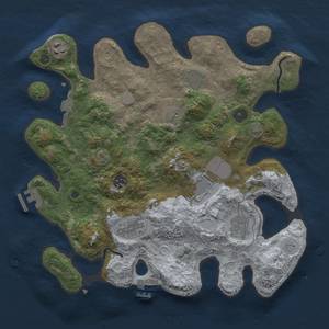 Thumbnail Rust Map: Procedural Map, Size: 3500, Seed: 1952592541, 15 Monuments