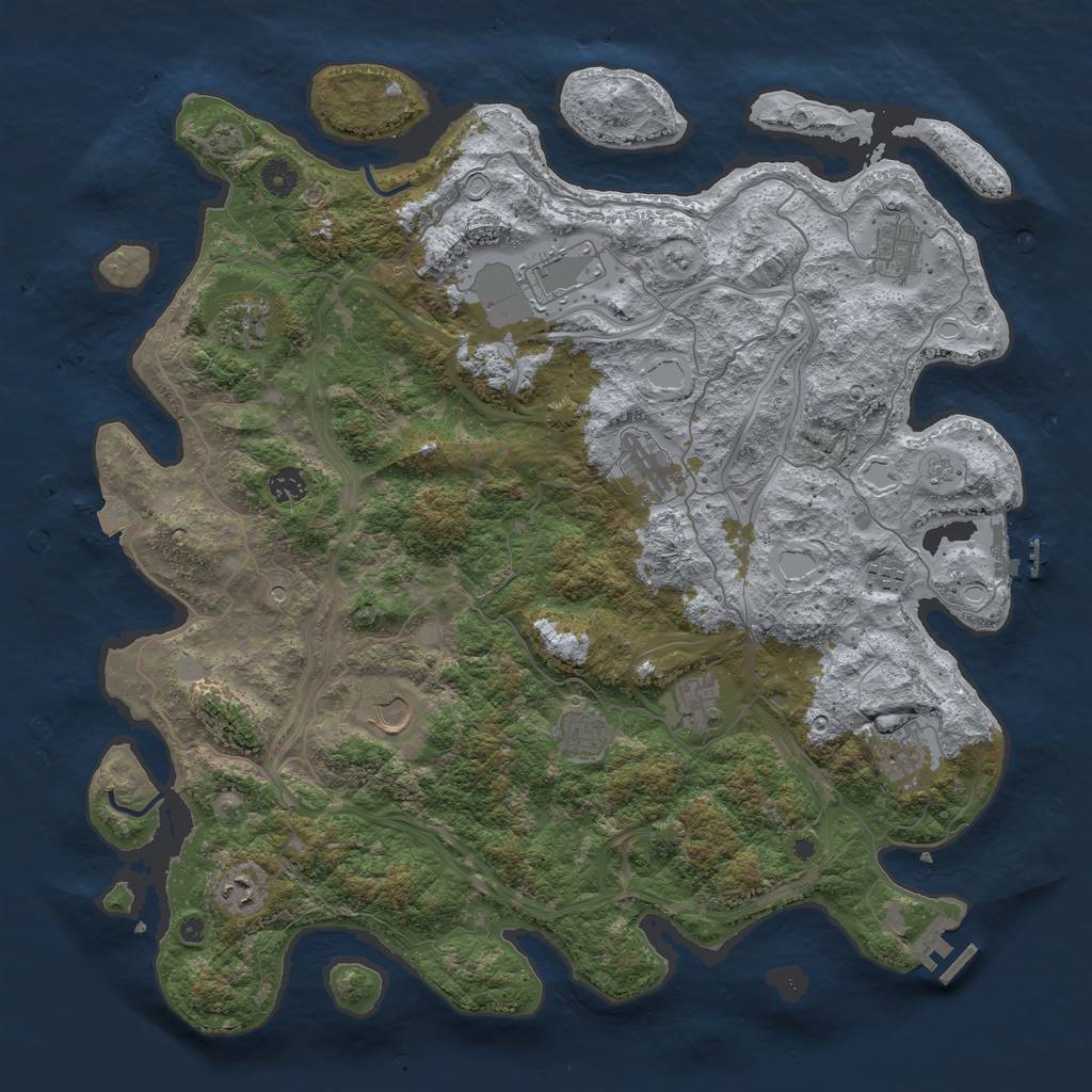 Rust Map: Procedural Map, Size: 4500, Seed: 166574449, 19 Monuments