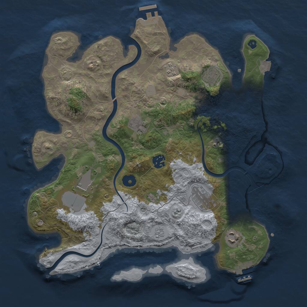 Rust Map: Procedural Map, Size: 3500, Seed: 147446580, 13 Monuments