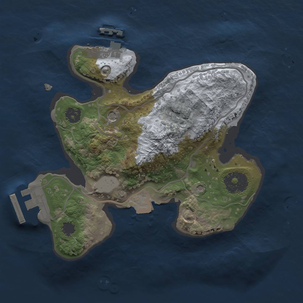 Rust Map: Procedural Map, Size: 2000, Seed: 1619232827, 6 Monuments