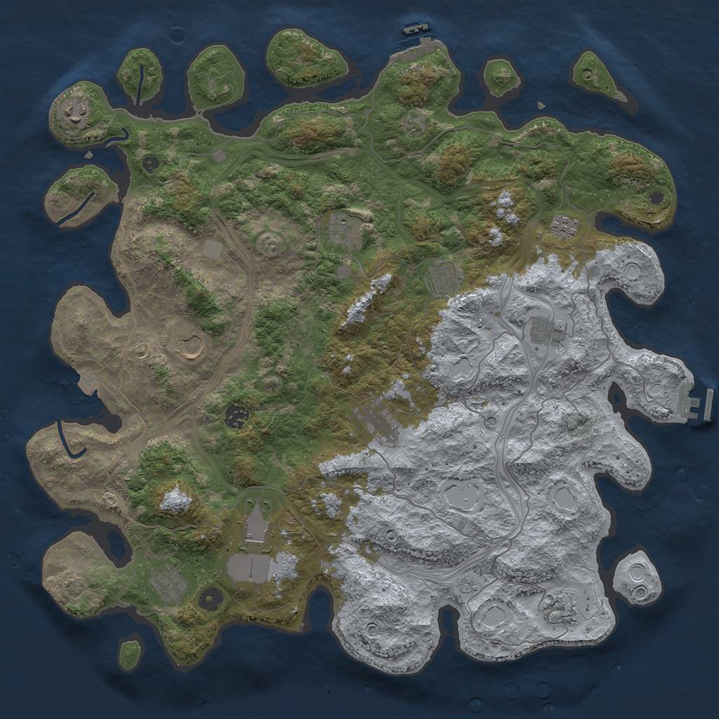 Rust Map: Procedural Map, Size: 4500, Seed: 271177597, 19 Monuments