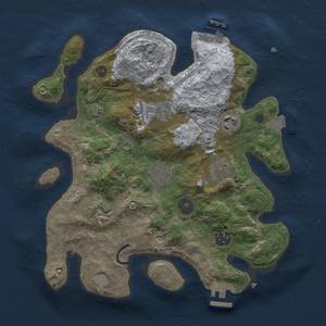 Thumbnail Rust Map: Procedural Map, Size: 3000, Seed: 1274675581, 13 Monuments