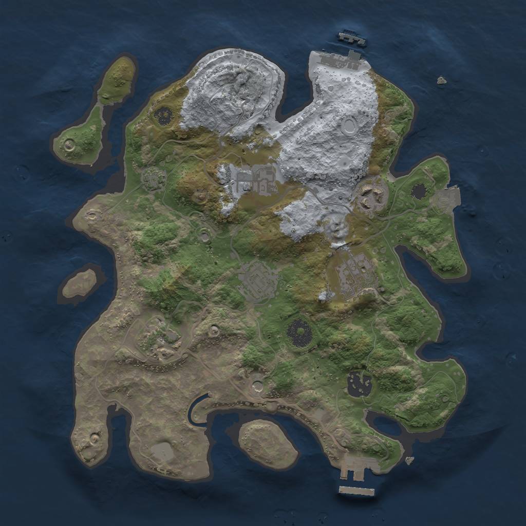 Rust Map: Procedural Map, Size: 3000, Seed: 1274675581, 13 Monuments