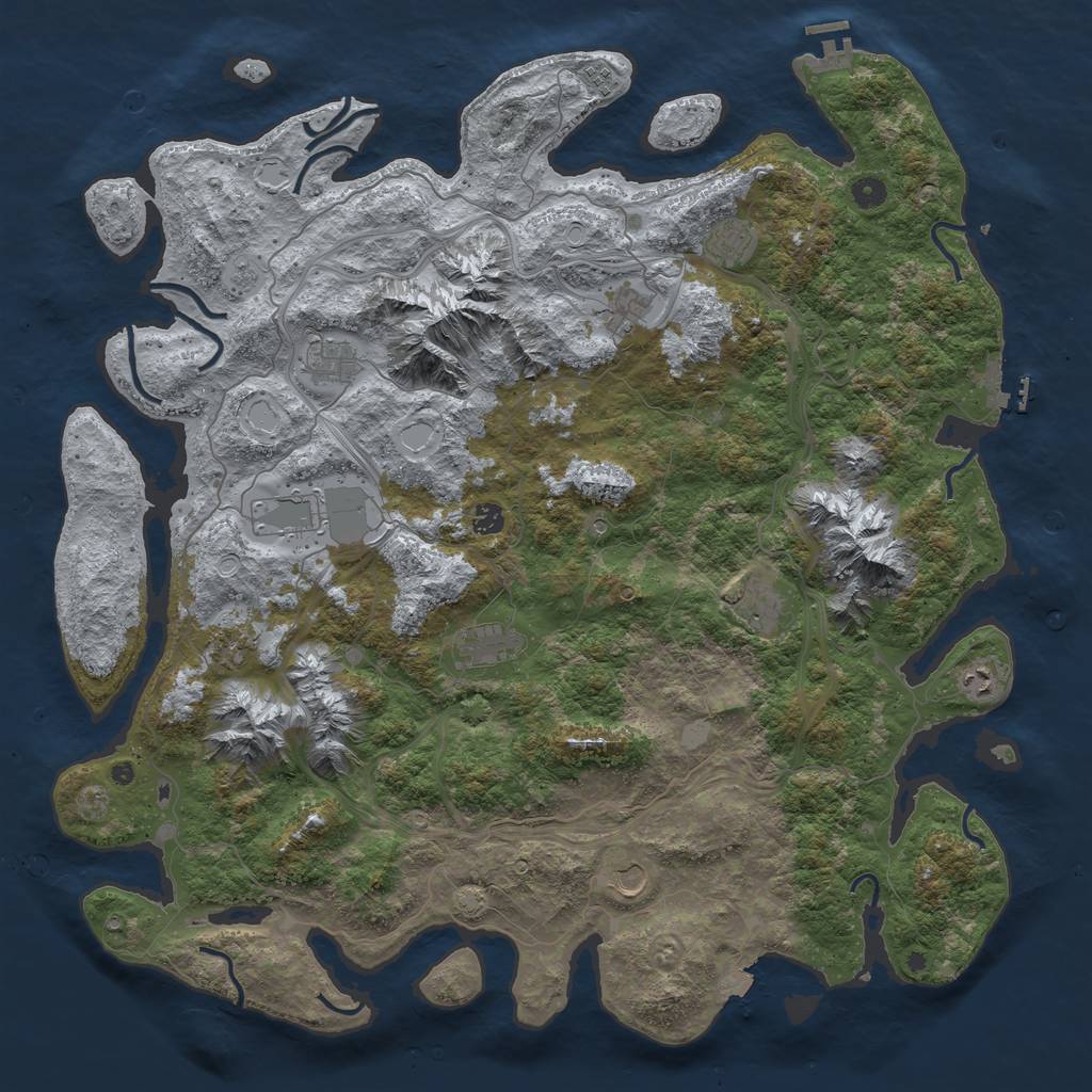 Rust Map: Procedural Map, Size: 5000, Seed: 1753767378, 19 Monuments
