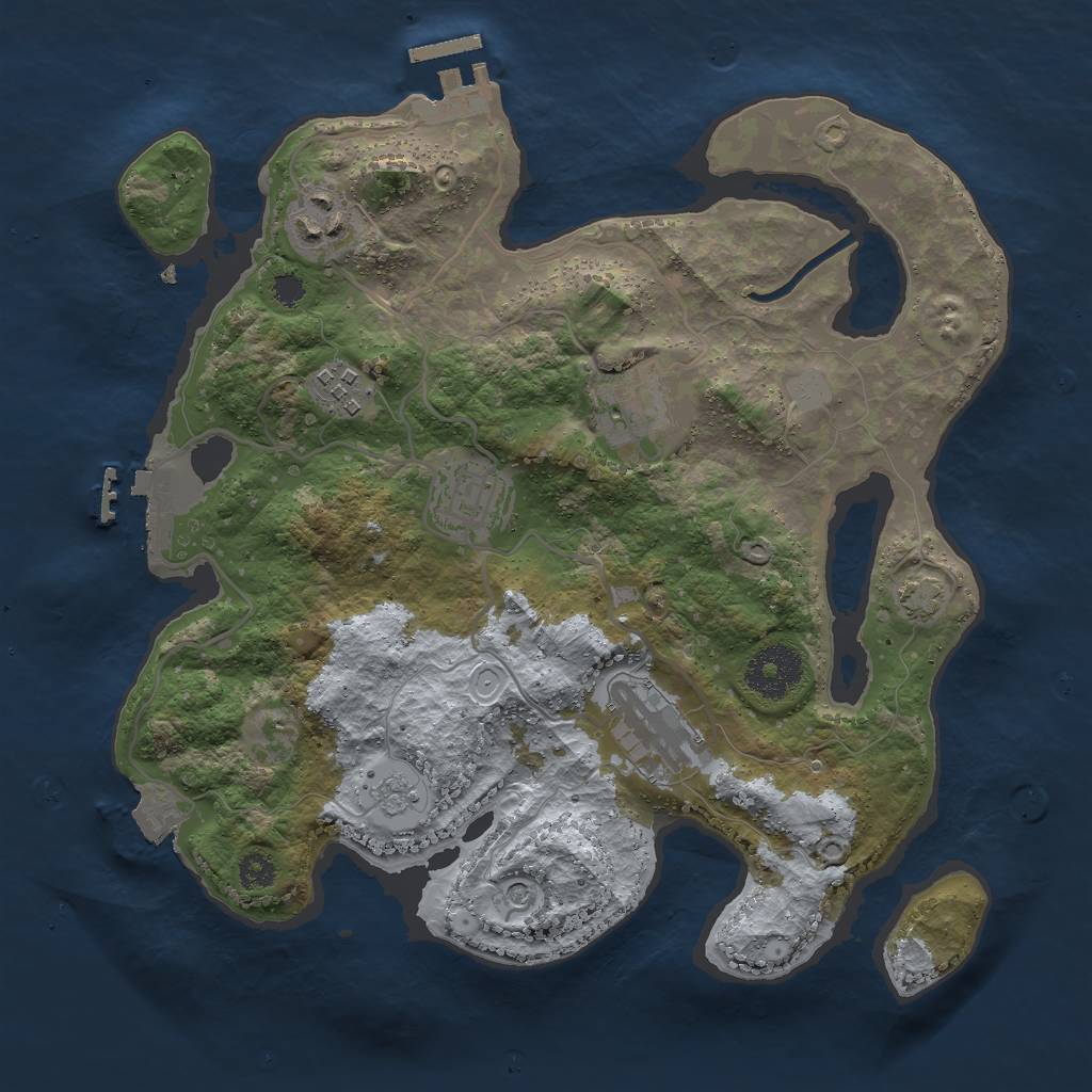 Rust Map: Procedural Map, Size: 3000, Seed: 68012807, 13 Monuments