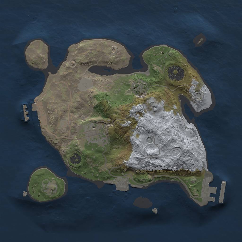 Rust Map: Procedural Map, Size: 2250, Seed: 257829251, 8 Monuments