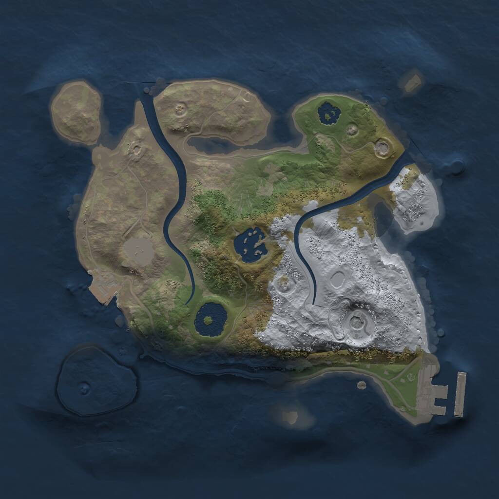 Rust Map: Procedural Map, Size: 2250, Seed: 257829251, 4 Monuments