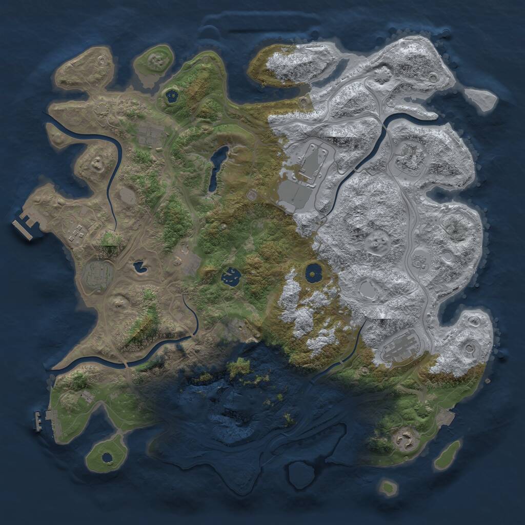 Rust Map: Procedural Map, Size: 4250, Seed: 256835305, 16 Monuments