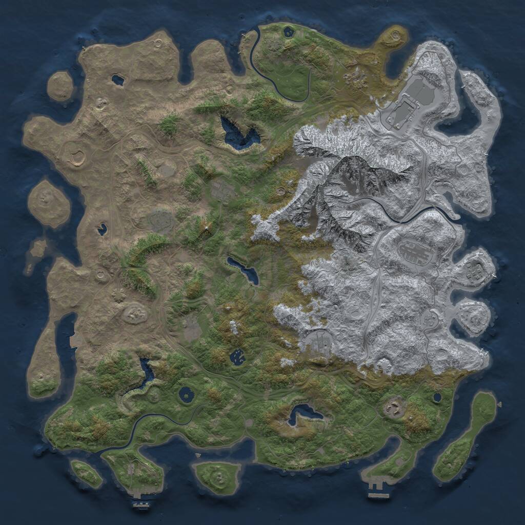 Rust Map: Procedural Map, Size: 5120, Seed: 676778680, 17 Monuments