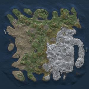 Thumbnail Rust Map: Procedural Map, Size: 4000, Seed: 336525223, 18 Monuments