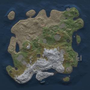 Thumbnail Rust Map: Procedural Map, Size: 3500, Seed: 1596330235, 17 Monuments