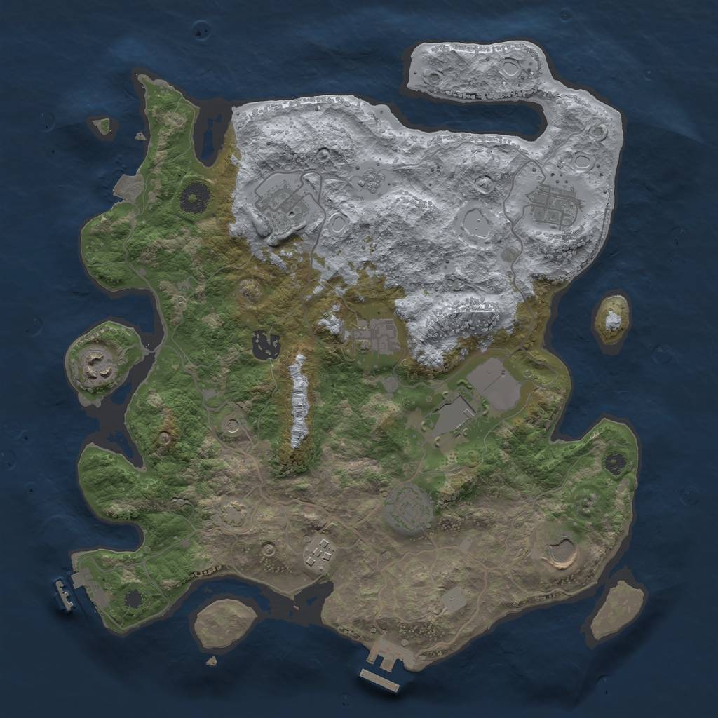 Rust Map: Procedural Map, Size: 3534, Seed: 13825, 17 Monuments