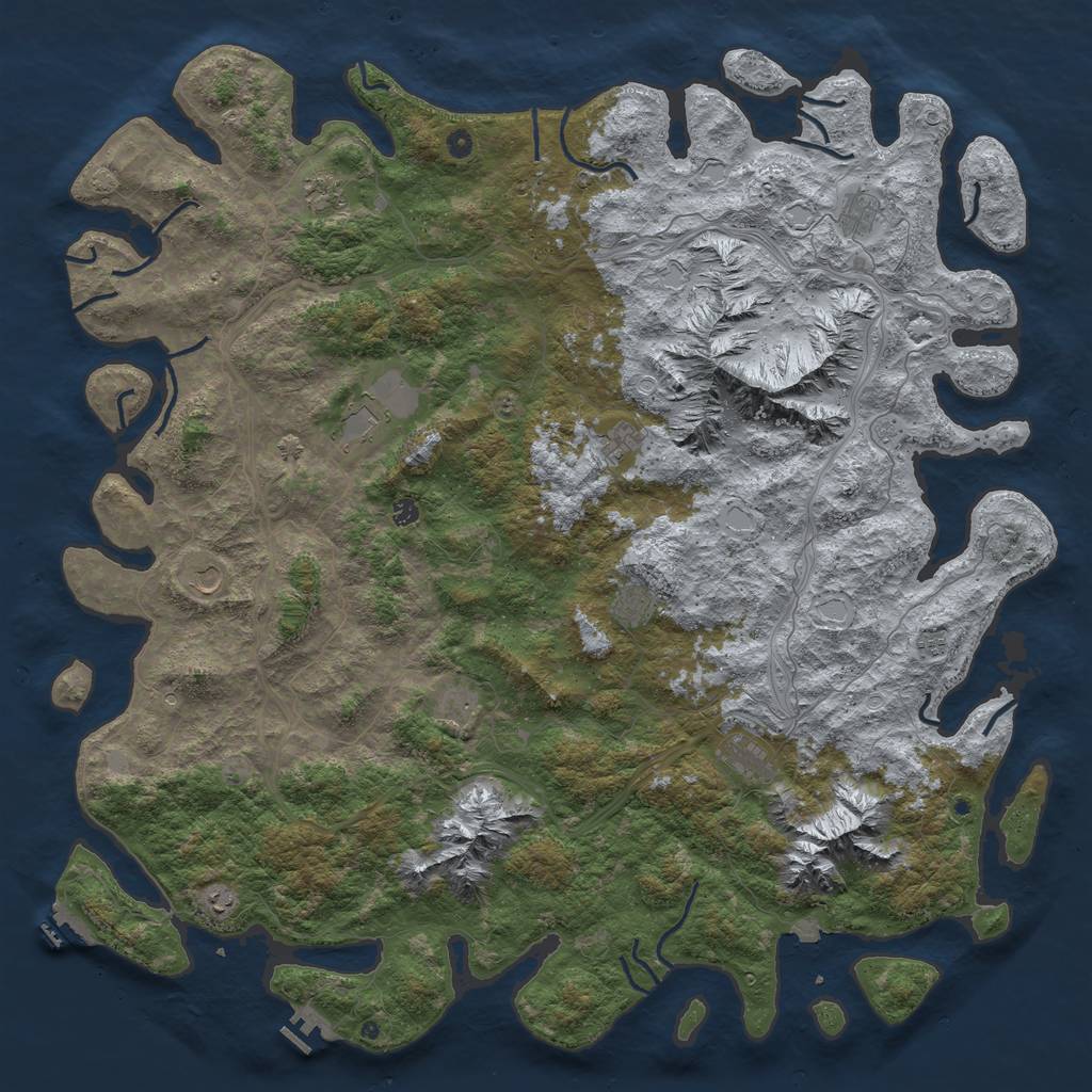 Rust Map: Procedural Map, Size: 6000, Seed: 687286298, 19 Monuments