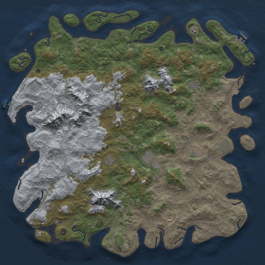 Rust Map: Procedural Map, Size: 6000, Seed: 124191, 19 Monuments