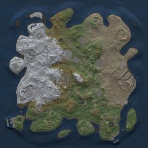 Thumbnail Rust Map: Procedural Map, Size: 4000, Seed: 487257236, 19 Monuments