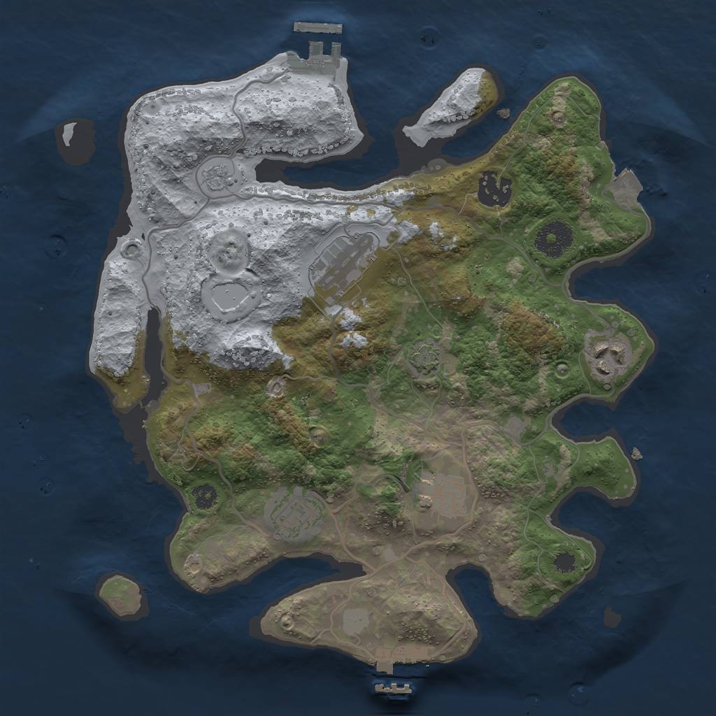 Rust Map: Procedural Map, Size: 3000, Seed: 918365822, 12 Monuments