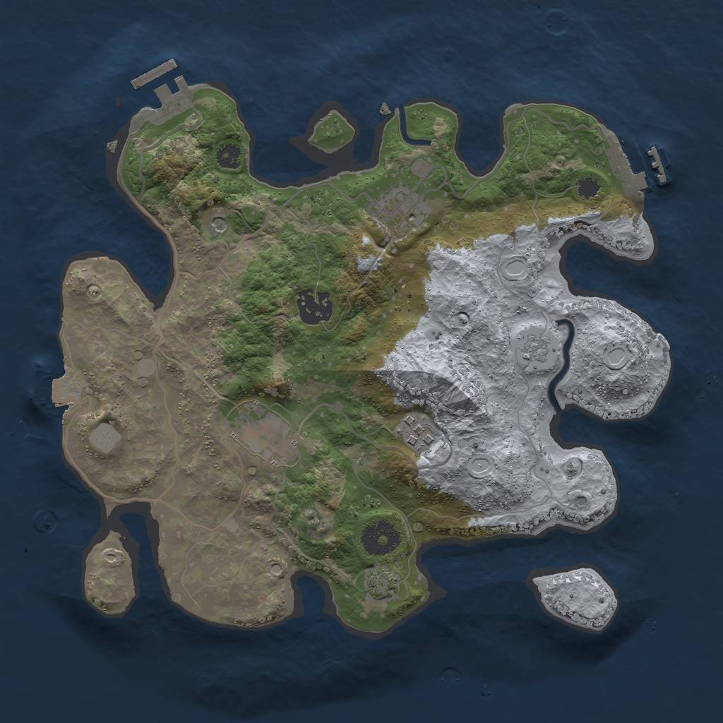 Rust Map: Procedural Map, Size: 3000, Seed: 1907318755, 12 Monuments