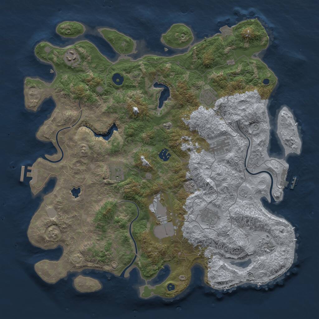 Rust Map: Procedural Map, Size: 4150, Seed: 325589, 15 Monuments