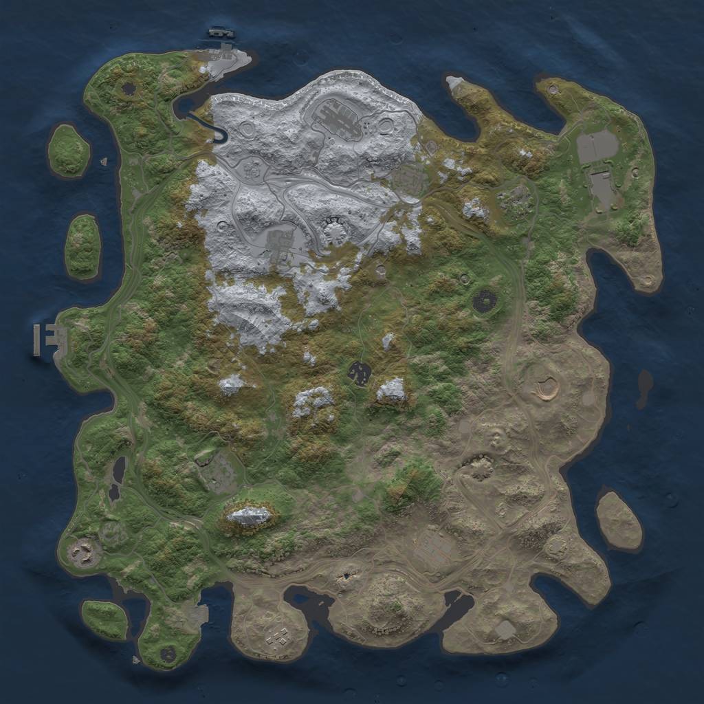 Rust Map: Procedural Map, Size: 4500, Seed: 540956418, 19 Monuments