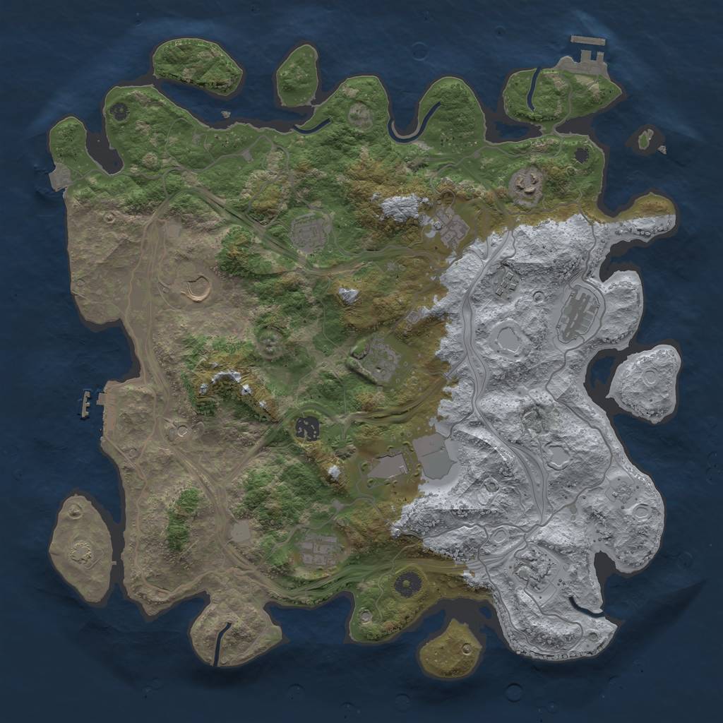 Rust Map: Procedural Map, Size: 4250, Seed: 142095118, 19 Monuments