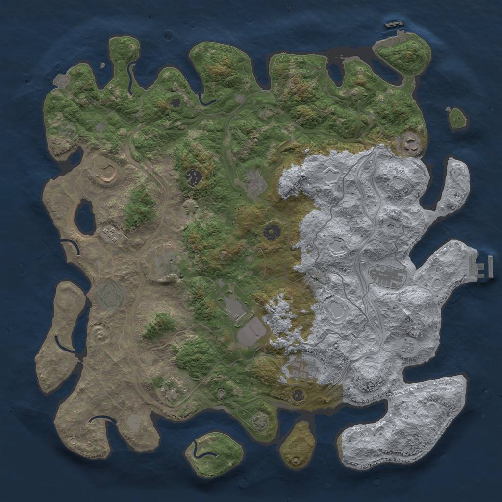 Rust Map: Procedural Map, Size: 4500, Seed: 1684810099, 19 Monuments