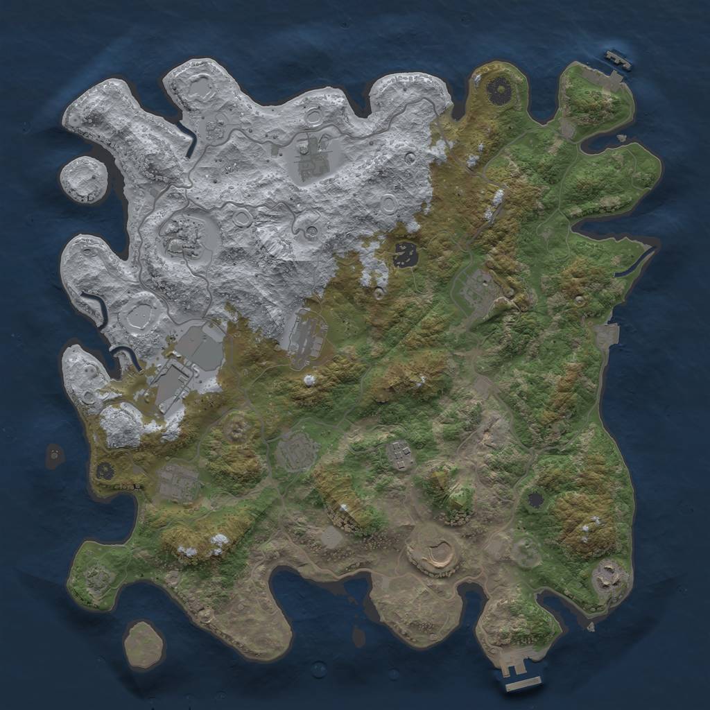 Rust Map: Procedural Map, Size: 4000, Seed: 1032343981, 19 Monuments