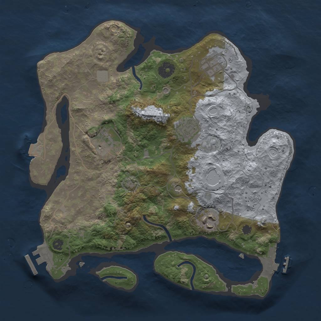 Rust Map: Procedural Map, Size: 3000, Seed: 648419900, 12 Monuments