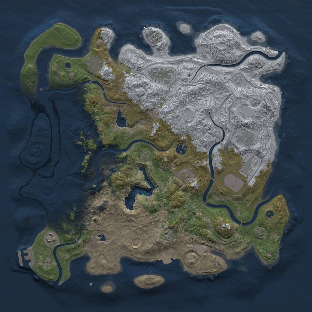 Rust Map: Procedural Map, Size: 4250, Seed: 227974969, 14 Monuments